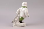 figurine, Girl with a sled, porcelain, USSR, Polonne artistic ceramic factory, molder - S. Bolzan-Go...