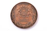 table medal, For diligence, the Ministry of Agriculture, bronze, Latvia, 20-30ies of 20th cent., Ø 4...
