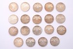 set of 19 coins: 5 marks, 1975, G, F, silver, Germany, Ø 29 mm...