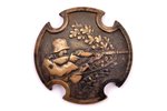 badge, a photo, Army expert-shooter (rifle shooting), Latvia, 20-30ies of 20th cent., 31 x 31 mm...