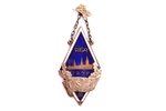 school badge, TS-3, Vocational school No. 3, III graduation, Latvia, USSR, 1959, 40.4 x 22 mm, scaly...