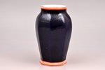 vase, cobalt, porcelain, M.S. Kuznetsov manufactory, Riga (Latvia), 1937-1940, 14 cm, third grade...