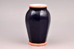 vase, cobalt, porcelain, M.S. Kuznetsov manufactory, Riga (Latvia), 1937-1940, 14 cm, third grade...