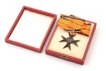 Order of the Cross of the Eagle, 3rd class, Estonia, 20-30ies of 20th cent., 56.1 x 56 mm, in a case...