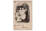 postcard, Tsar Nicholas II with family, Russia, beginning of 20th cent., 14x9 cm...