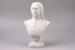 figurine, bust of Peter I, bisque, Russia, M.S. Kuznetsov manufactory, the beginning of the 20th cen...