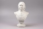 figurine, bust of Peter I, bisque, Russia, M.S. Kuznetsov manufactory, the beginning of the 20th cen...
