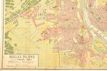 map, Riga plan, published by J. Roze, Latvia, 1934, 68.5 x 89.5 cm...