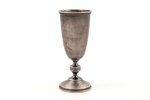 little glass, silver, Art Nouveau, 84 standard, 27.30 g, engraving, h 7.8 cm, workshop of Nikolay St...