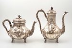 service of 4 items: coffeepot, teapot, sugar-bowl, cream jug, silver, 950 standard, 1883 (643+595+45...