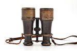binoculars, hallmark PPL, metal, leather, Russia, 14.5 x 12.4 x 5.5 cm...