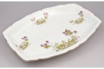 dish, "Flowers", porcelain, M.S. Kuznetsov manufactory, Russia, the border of the 19th and the 20th...