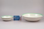 set of plates, 1+2 pcs., Art Deco, porcelain, M.S. Kuznetsov manufactory, Riga (Latvia), 1937-1940,...