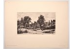 Shishkin Ivan (1832-1898), Backyard, 1886, paper, etching, 14 x 24.6 cm, № 54...