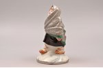 figurine, Girl with headscarf, porcelain, Riga (Latvia), USSR, Riga Ceramics Factory, signed painter...