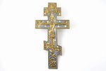 krusts, Kristus Krustā Sišana, vara sakausējuma, 2-krāsu emalja, Urāli, Krievijas impērija, 19. gs....