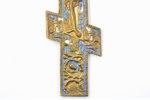 cross, The Crucifixion of Christ, copper alloy, 2-color enamel, Ural, Russia, the end of the 19th ce...
