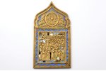ikona, Vissvētās Dievmātes Patvērums, vara sakausējuma, 5-krāsu emalja, Krievijas impērija, 19.gs. v...
