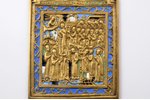 icon, Protection of the Mother of God, copper alloy, 5-color enamel, Russia, the middle of the 19th...