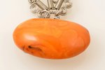 a brooch, amber, amber stone weight 7 g and size  2.4 x 3.7 x 1.05cm...