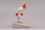 figurine, Skier, porcelain, Riga (Latvia), USSR, Riga porcelain factory, molder - Leja Novozeneca, t...