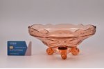 fruit dish, Ilguciems glass factory, colored glass, Latvia, the 20-30ties of 20th cent., h 21 / Ø 23...