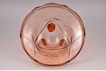 fruit dish, Ilguciems glass factory, colored glass, Latvia, the 20-30ties of 20th cent., h 21 / Ø 23...