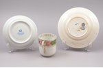 tējas trio, porcelāns, fajanss, M.S. Kuzņecova rūpnīca, Rīga (Latvija), Krievijas impērija, 1872-188...