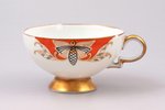 small cup, porcelain, M.S. Kuznetsov manufactory, handiwork, handpainted by Yegor Morozov, Riga (Lat...