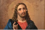 ikona, Jēzus Kristus Pantokrators (Visavaldītājs), gleznojums, audekls, Krievijas impērija, 33 x 29...