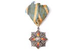 medal, For merit in firefighting, 2nd class, silver, Latvia, the 30ies of 20th cent., 44.3 x 40.4 mm...