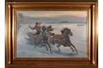 Kamich Yaroslaw, "Wolf Chase", 1923, canvas, oil, 40 x 60 cm, Russia / Poland...