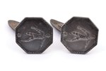 cufflinks, Football, silver, 875 standard, 11.86 g., the item's dimensions 1.65 x 1.65 cm, 1954-1958...