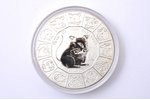 1 dollar, 2008, Elizabeth II, Year of the Rat, silver, 999 standard, Niue, 31.1 g, Ø 45 mm, Proof...