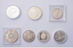 1976-2010 g., lote no 7 sudraba monētām, sudrabs...