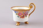 small cup, Carl Spunde, porcelain, Riga (Latvia), the 20-30ties of 20th cent., h (with handle) 7.2 c...