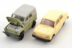 a set, 2 car models, plastic, USSR...