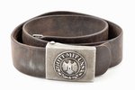 a belt, with buckle, Third Reich, Wehrmacht, metal, leather, length 93 cm, Germany, the 30-40ties of...
