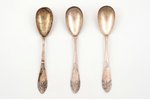 set of 3 spoon for salad, silver, 875 standard, total weight of items 109.25 g, 17.9 cm, the 20-30ti...