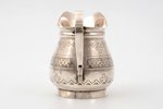 cream jug, silver, 84 standard, 78.2 g, engraving, h 8 cm, Vasily Efimovich Baladanov's factory, 187...
