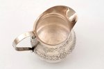 cream jug, silver, 84 standard, 78.2 g, engraving, h 8 cm, Vasily Efimovich Baladanov's factory, 187...