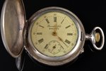 pocket watch, "Perret & Fils", women's, Switzerland, silver, 84, 875 standart, 29.7 g, 4.2 x 3.35 cm...
