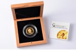 Cook Islands, 25 dollars, 2011, Yuri Gagarin, gold, Proof, fineness 999.9, 4 g, fine gold weight 4 g...