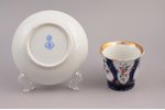 tējas pāris, porcelāns, I. E. Kuzņecova fabrika pie Volhovas, Krievijas impērija, 19. gs. beigas, h...