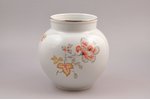 vase, Floral motif, porcelain, M.S. Kuznetsov manufactory, Riga (Latvia), 1937-1940, h/Ø 18/17 cm...
