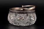 candy-bowl, silver, 875 standard, cut-glass (crystal), Ø 13.3 cm, h (with handle) 13.5 cm, the 30tie...