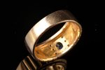 a ring, gold, 585 standard, 10.78 g., the size of the ring 20.75, diamonds, sapphire...