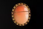 a brooch, cameo, gold, 585 standard, 8.21 g., the item's dimensions 4.1 x 3.3 cm, Finland...