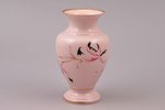 small vase, porcelain (pink color mass), M.S. Kuznetsov manufactory, hand-painted, handpainted by Na...