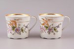pair of cups, porcelain, M.S. Kuznetsov manufactory, Riga (Latvia), Russia, 1890-1910, h 6.7 cm, Rig...